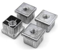 Design61 4 tappi filettati per tubi quadrati in zinco pressofuso, 40 x 40 mm x 2 mm, con filettatura interna M10
