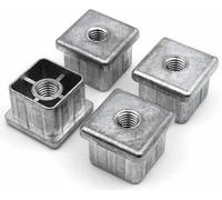 Design61 4x Gewindestopfen Justierstopfen Quadratrohre Zinco 25x25 X 1,5 MM M10
