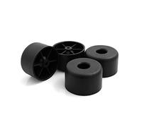 Design61 Set di 4 feltrini per mobili in plastica, per divano, poltrona, da avvitare, in plastica, diametro 50 x altezza 40 mm, colore nero