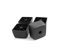 Design61 Set di 4 Piedini per mobili in plastica, da avvitare, 70 x 45 mm, Colore: Nero