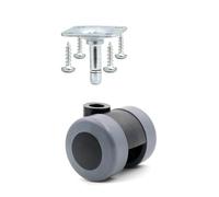 Design61 Set di 4 ruote universali per mobili, Ø 35 mm, ruote in gomma per pavimenti duri (set piastra di avvitamento)