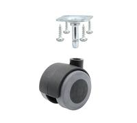 Design61 Set di 4 ruote universali per mobili, Ø 40 mm, ruote in gomma per pavimenti duri (set piastra di avvitamento)