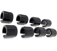 Design61 Set di 8 feltrini per sedia, diametro 16-18 mm, senza perni, colore: nero