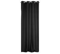Design91 Eurofirany Adore Tenda Semitrasparente con Occhielli - 1 unità, Moderna Tenda per Finestra, per Camera da Letto, Soggiorno, Cucina, 140 g m², 140x250 cm, Nero