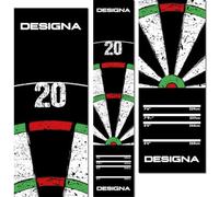 Designa Darts MAT43 | Tappetino antiscivolo per freccette, doppio top, 290 cm x 60 cm