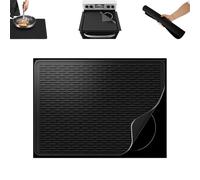 Designaten Heat-Resistant Silicone Stove Cover Mat & Utensils, 28x20" Silicone Stove Top Cover Mat, Silicone Electric Stove Top Protector, Stove Mat Protector, Glass Cooktop Cover (Black 28"×20")