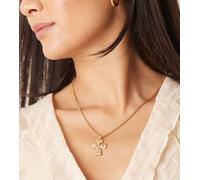 DesignB London - Collana dorata con ciondolo a cuore stile bohémien-Oro No Size