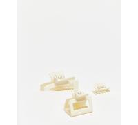 DesignB London - Confezione da 3 fermagli per capelli color crema-Bianco No Size