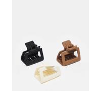DesignB London - Confezione da 3 fermagli per capelli piccoli in tonalità neutre opache-Neutro No Size