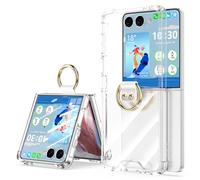 Designed for Samsung Galaxy Z Flip 7 Case Clear with Ring Anti-Fall Shockproof Protective Phone Cover Compatibile con Galaxy Z Flip 7 Case 5G 2025 (Clear)