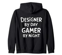 Designer by Day Gamer by Night Felpa con Cappuccio