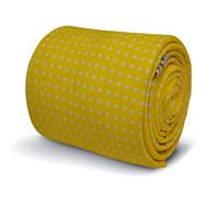 Designer Cotone Cravatta da Uomo - Luminoso Giallo Limone - a Pois Da