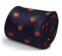 Designer Cravatta da Uomo - Scuro Blu Navy - Natale Regalo Stampa Frederick