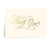 Designer greetings Biglietti di ringraziamento vuoti per ogni occasione, con scritta in rilievo in lamina d'oro (100 biglietti di ringraziamento e buste in rilievo), bianco, 100 ct (000-06920-001)