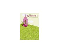 Designer Greetings Pink Church on Hill 1st / First Communion Card for