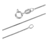 Designer Inspirations Boutique 925 Sterling Silver 0.80mm /1mm Width Box Link/Square Link Chain Necklace for Women Men Girls Unisex - 16'' 18'' 20'' Inch - Trace/Thin/Fine Silver Chain'