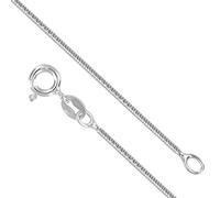 Designer Inspirations Boutique Collana a catena a serpente in argento Sterling 925 da 0,8/1,0/1,1/1,25/1,4 mm, rotonda/quadrata, taglio a diamante, per donne e uomini, unisex, 40, 45, 50, 50, 50, 60