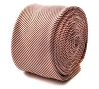 Designer Lana Lino Uomo Cravatta - Arancione Bruciato & Bianco - a Righe By