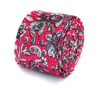 Frederick Thomas Designer Lino Funky Cravatta per Uomo - Hot Rosa - Paisley