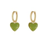 Designer Ohrringe Für Cute Love Dangle Drop Small Huggie Hoop Earrings For Women Girls Vintage Plated Enamel Charm Hoops Dainty Jewelry For Her Birthday Silberne Knotenohrringe (Green, 11)
