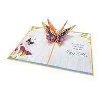 Designer Pop! Biglietto di auguri di compleanno pop up con disegno di farfalla 3D, ideale per amici, familiari o persone speciali
