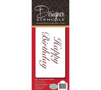 Designer Stencils Fancy Happy Birthday Cake Stencil Beige/Semi-Transp