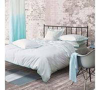 Designers Guild Astor Copripiumino, Percalle di Cotone, Blu Notte/Turchese, 200 x 200 cm