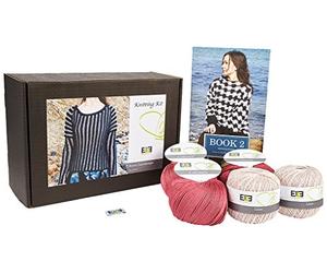 DesignEtte Piccola 100 per Cento Lino Plus 100 per Cento Cotone Egiziano Paesaggio Rurale Knitting Kit, frangola/Old Dusty Rose 975