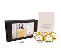 DesignEtte Ragnatela Spider's Web, Kit per Lavoro a Maglia da Donna, 100% Cotone Egiziano, Ciotole e Motivi per Principianti, Confezione da 50 g, 127 m, 5 Strati, Giallo Savana, L