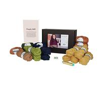 DesignEtte Sweater Kit per Maglieria Pondo Mill Maglione 100% Pura Lana Shetland e Superkid Mohair Misto Giallo L/XL-2XL/3XL No-s-2818 Maglia Modello 3 (Intermedio) Ferri da 3,5 mm