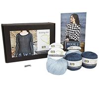 DesignEtte X-Large Linea 100 per Cento Lino Honshu più 50 per Cento Seta più 50 per Cento Kit Lana Knitting Paesaggio Rurale, Indigo