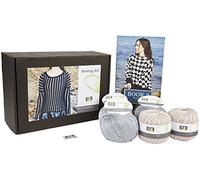 DesignEtte X-Small 100 per Cento Lino Plus 100 per Cento Cotone Egiziano Paesaggio Rurale Knitting Kit, frangola/Grigio 790