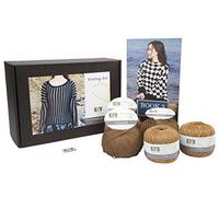 DesignEtte XXX, Grande, Linea 100 per Cento Lino Inoltre Cotto Carino 100 per Cento Cotone Egiziano, Kit di Maglieria Paesaggio Rurale, Legno Asiatico Marrone Chiaro 803 di antere Professionale