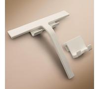 Designfabrik Amburgo Tergivetro doccia | Tira acqua in silicone nero o bianco | Supporto senza forare | Design moderno per il bagno | 23 cm | Bianco