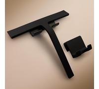 Designfabrik Amburgo Tergivetro doccia | Tira acqua in silicone nero o bianco | Supporto senza forare | Design moderno per il bagno | 23 cm | Nero