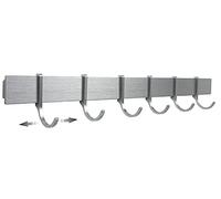 Designfabrik Hamburg Barra con ganci | 40 cm | Argento | 6 ganci | adesiva