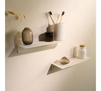 Designfabrik Hamburg Mensola adesiva | 30 cm | Bianco | Set 2 | adesiva | Mensola autoadesiva per bagno e cucina | Metallo verniciato | Design moderno | Senza forare