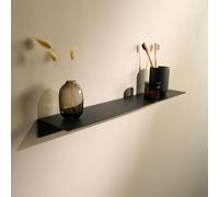 Designfabrik Hamburg Mensola adesiva | 58 cm | Nero | senza forare | Mensola autoadesiva per bagno e cucina | Metallo verniciato | Design moderno | Senza forare