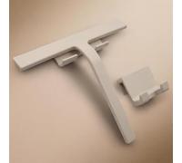 Designfabrik Hamburg Tergicristallo per doccia, 23 cm, beige, supporto | Tergicristallo in silicone per vetro, piastrelle e specchi, lavavetri con supporto da parete autoadesivo in metallo