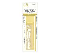 Designphil Midori - Righello con clip, motivo decorativo a righe, 14 cm