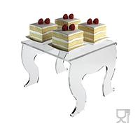 DesignPlex Alzatina/Tavolino multiuso in plexiglass trasparente. Misure totali: L 20 x P 20 x H 15 cm