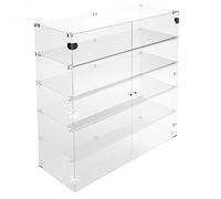 DesignPlex Ampia vetrina espositiva in plexiglass trasparente a 5 ripiani - Misure: 100 x 40 x h100 cm