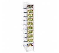 DesignPlex Espositore gratta e Vinci da banco in plexiglass Trasparente a 10 Scomparti Misure: 11 x 29 x H67 cm