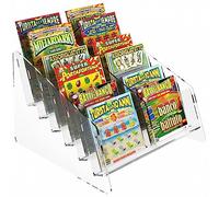 DesignPlex Espositore gratta e Vinci da banco in plexiglass Trasparente a 12 Tasche - Misure: 25 x 26 x H18 cm