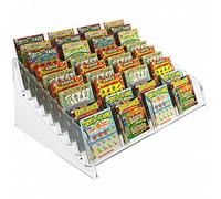 DesignPlex Espositore gratta e Vinci da banco in plexiglass Trasparente a 36 Tasche Misure: 48.5 x 36 x H22 cm