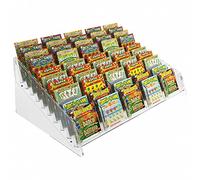DesignPlex Espositore gratta e vinci da banco in plexiglass trasparente a 50 tasche Misure: 48.5 x 39 x H23 cm