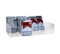 DesignPlex Espositore in plexiglass Trasparente da banco per Buste di trinciato o Caramelle confezionate a 5 vaschette - Misure: 43 x 18 x H8.5 cm