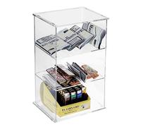 DesignPlex Espositore Porta accendini in plexiglass Trasparente a 3 Ripiani - Misure: 20 x 16 x H36 cm