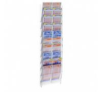 DesignPlex Espositore Porta schedine e gratta e Vinci da Parete in plexiglass Trasparente a 20 Tasche Misure: 21.5 x 9 x H83 cm