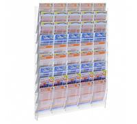 DesignPlex Espositore Porta schedine e gratta e Vinci da Parete in plexiglass Trasparente a 45 Tasche Misure: 55 x 9 x H76 cm